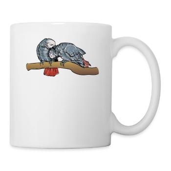 Motif de perroquet gris I pour porte-oiseau - Mug blanc - blanc - Droite