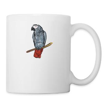 Motif de perroquet gris I pour porte-oiseau - Mug blanc - blanc - Droite