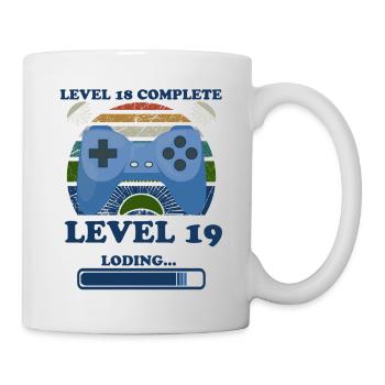 Zum 18. Geburtstag Level 18 complete - Tasse - Weiß - Rechts