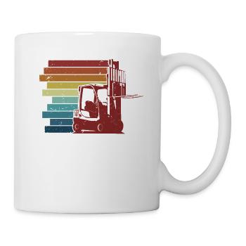 Retro All-terrain forklift Telehandler Forklift - Mug - white - Right