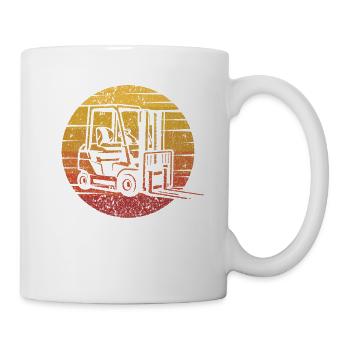 Retro All-terrain forklift Telehandler Forklift - Mug - white - Right