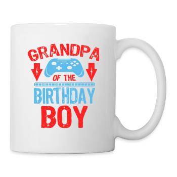 Grandpa Of the Birthday Gamer Boy gift Idea - Mug - white - Right