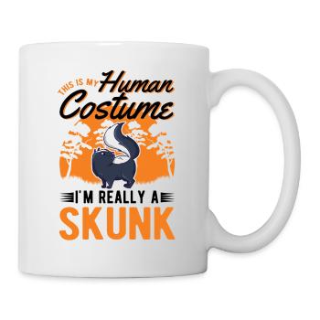 Stinktier Kostüm Halloween - Tasse - Weiß - Rechts