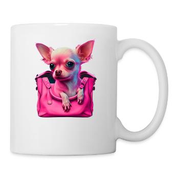 Pink Chihuahua | Rosa Handtasche Welpe Girlie - Tasse - Weiß - Rechts
