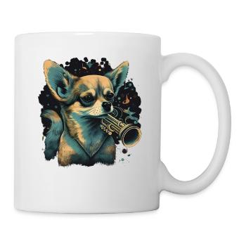 Chihuahua | Saxophone Musique Groupe Chien Drôle - Mug blanc - blanc - Droite