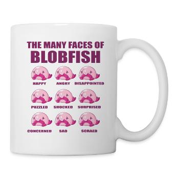 Costume de Blobfish - Visage de poisson Blob laid - - Mug blanc - blanc - Droite