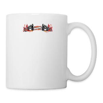 Ich jongliere mit brennenden Kettensägen So weit, so gut gelaunt - Tasse - Weiß - Rechts