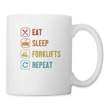 Eat Sleep Forklifts Repeat Telehandler - Mug - white - Right