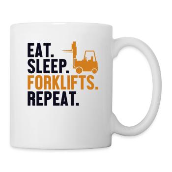 Eat Sleep Forklifts Repeat All-terrain forklift - Mug - white - Right