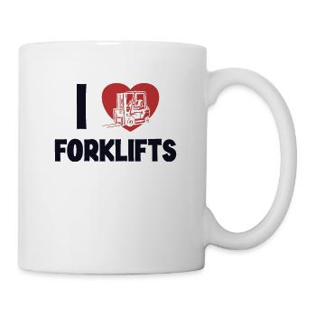 I love Forklifts Telehandler All-terrain forklift - Mug - white - Right