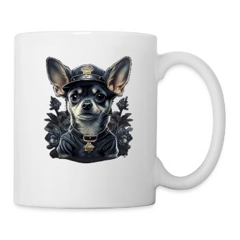 Chihuahua | Polizei Polizist Polizistin Hut - Tasse - Weiß - Rechts