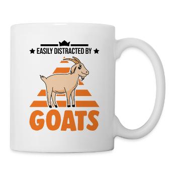 Easily distracted by Goats Ziegenwirt Ziege - Tasse - Weiß - Rechts