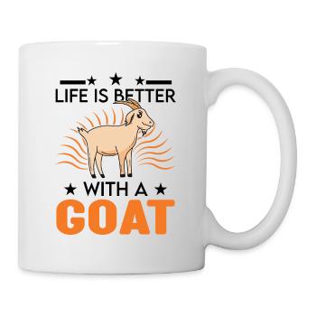 La vie est meilleure avec une chèvre - Mug blanc - blanc - Droite