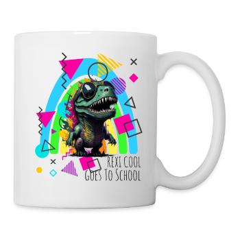 Rexi Cool va à l’école T-Rex - Mug blanc - blanc - Droite