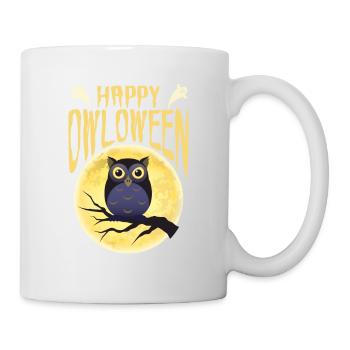 Happy Owloween Lustig Halloween Eulenliebhaber - Tasse - Weiß - Rechts
