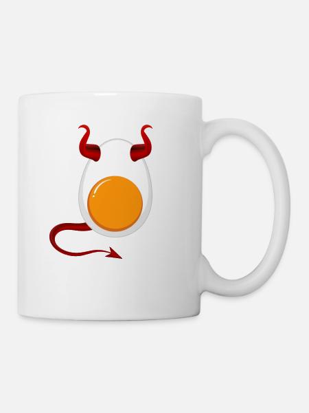 Drôle Halloween Devil Egg Food Lover Spooky - Mug blanc - blanc
