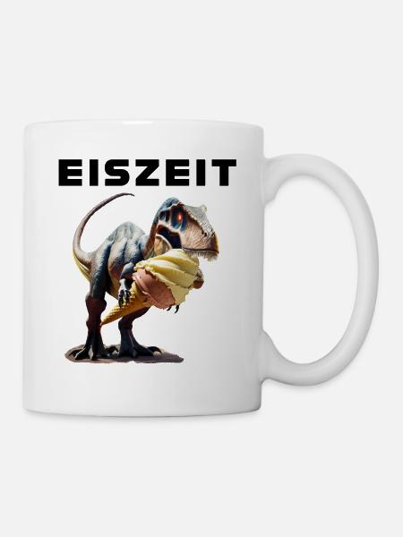 Eiszeit mit Dinosaurier - Tasse - Weiß