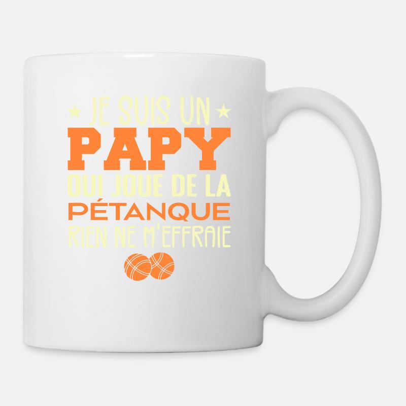 Papy Pétanque Cadeau Pétanque Citations - Mug blanc - blanc