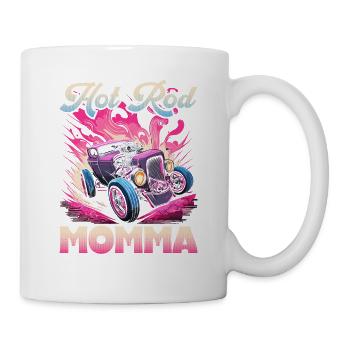 Hot Rod Momma, Retro Muscle Car Womens Hot Rod - Tasse - Weiß - Rechts