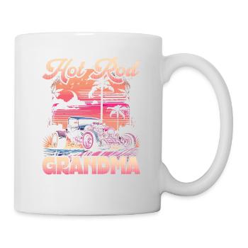 Hot Rod Grandma, Retro Muscle Car Womens Hot Rod - Mug - white - Right