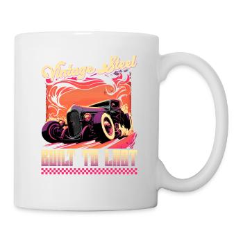 Hot Rod, Vintage Steel, Retro Muscle Car Womens - Mug - white - Right