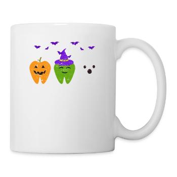 Teeth Ghost Pumpkin Witch Cute Dentist - Mug - white - Right