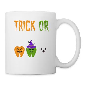 Trick Or Teeth Funny Dental Halloween Treat - Mug blanc - blanc - Droite