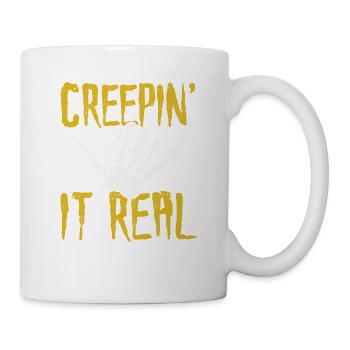 Creepin' It Real Funny Halloween Skeleton Bones - Mug - white - Right