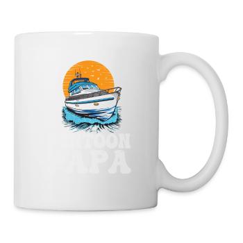 Pontoon Papa Father's Day Motorboating Pontooning - Tasse - Weiß - Rechts