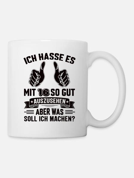16 Geburtstag 16 Jahre 16 Lebensjahr 16 Lebenalter - Tasse - Weiß