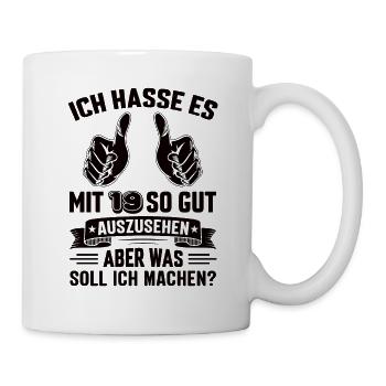 19 Geburtstag 19 Jahre 19 Lebensjahr 19 Lebenalter - Tasse - Weiß - Rechts