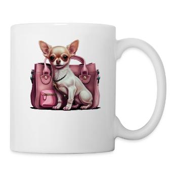 Pink Chihuahua | Rosa Handtasche Welpe Girlie - Tasse - Weiß - Rechts