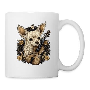 Chihuahua | Aloha Ukulélé Hawaï Guitare Chien - Mug blanc - blanc - Droite