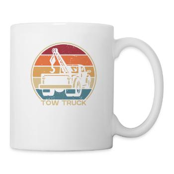Retro Abschleppdienst Abschleppfahrzeug - Tasse - Weiß - Rechts