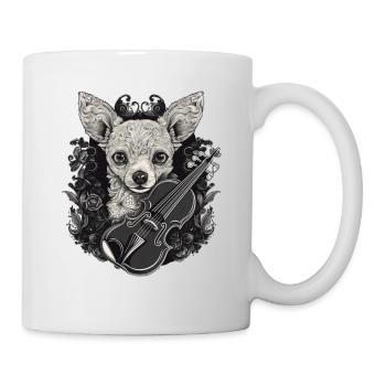 Chihuahua | Aloha Ukulélé Hawaï Guitare Chien - Mug blanc - blanc - Droite