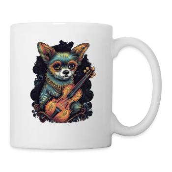 Chihuahua | Aloha Ukulélé Hawaï Guitare Chien - Mug blanc - blanc - Droite