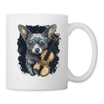 Chihuahua | Aloha Ukulélé Hawaï Guitare Chien - Mug blanc - blanc - Droite