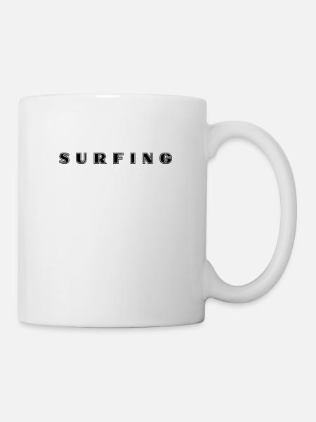 Surfen Schriftzug - Tasse - Weiß