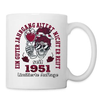 72. Geburtstag 1951 72er Guter Jahrgang - Tasse - Weiß - Rechts