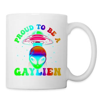 Gender Lesben, Schwule, Trans, Queer Regenbogen - Tasse - Weiß - Rechts