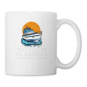 Ils m’appellent El Capitan Je fais du navire drôle - Mug blanc - blanc - Droite