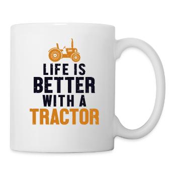 La vie est meilleure avec un tracteur Bauer - Mug blanc - blanc - Droite