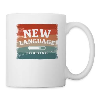 Neue Sprache wird geladen Linguistisch zweisprachig - Tasse - Weiß - Rechts