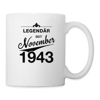 80. Geburtstag Legendär November 1943 Jahrgang 43 - Tasse - Weiß - Rechts