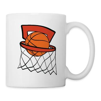 Basketball mit Basketballkorb - Tasse - Weiß - Rechts