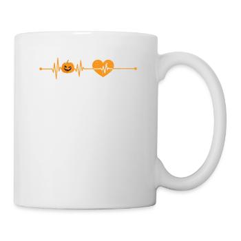 Pumpkin Heartbeat Funny Halloween Love Pumpkins - Mug - white - Right