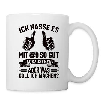 51 Geburtstag 51 Jahre 51 Lebensjahr 51 Lebenalter - Tasse - Weiß - Rechts