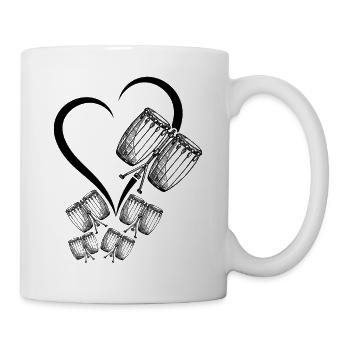 Congas Heart Conga Drums Instruments Conga Musicia - Mug - white - Right