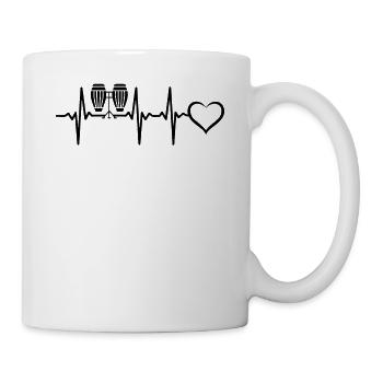 Conga Heartbeat Heart Conga Drum Instrument Conga - Mug - white - Right