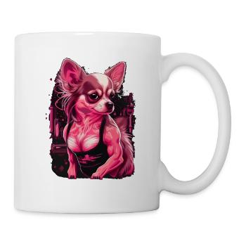 Pink Chihuahua | Fitness Girl Gym Sport Dumbbell - Mug - white - Right